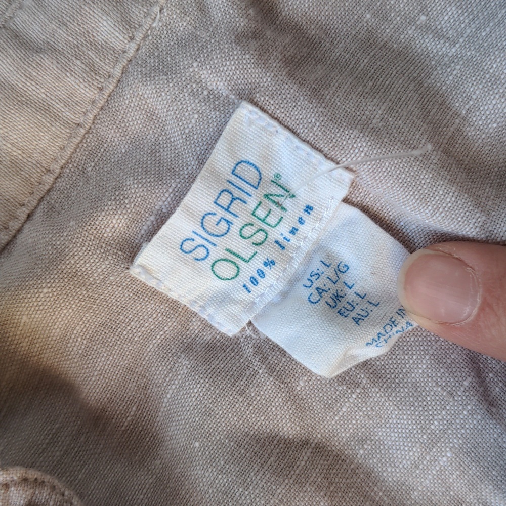 Sigrid Olsen Sleeveless Linen Tunic Top - image 5